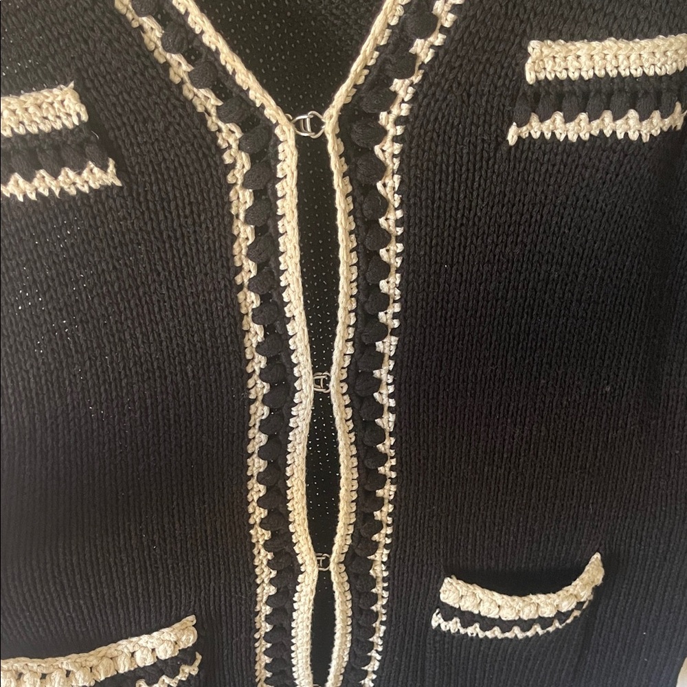 Trina Turk Black and Cream Cardigan - Picture 5 of 5